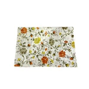 Vintage JC Penney Percale Floral Pillowcase Ivory Orange Yellow & Green